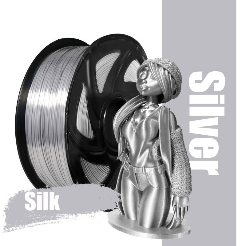 PLA+ 2.0 filament SILK SILVER (imitacija svile boje srebra)